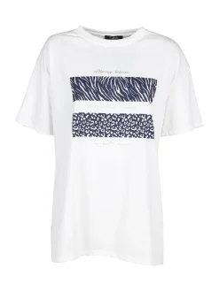 Solada T-shirt girocollo da donna con stampa e dettagli strass