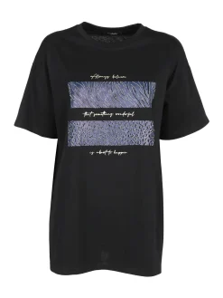 Solada T-shirt girocollo da donna con stampa e dettagli strass