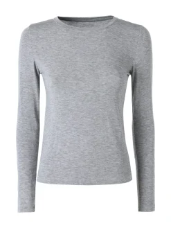 Solada T-shirt girocollo da donna a maniche lunghe - grigio