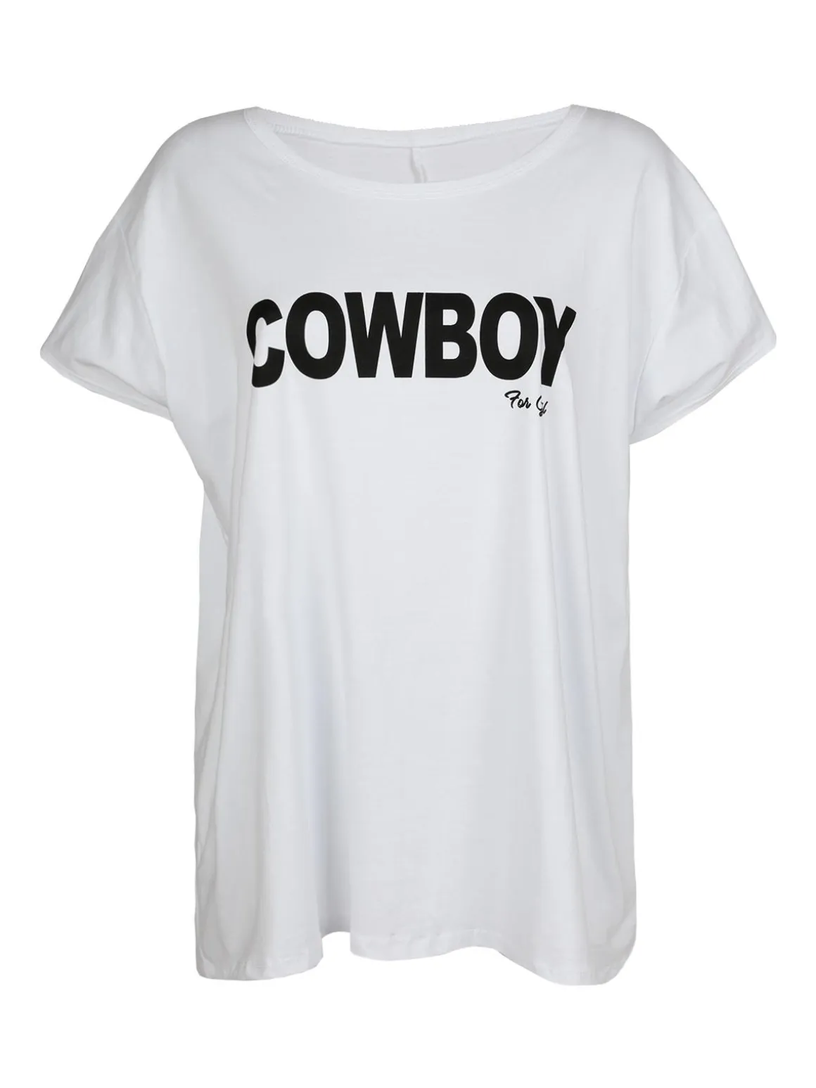 Solada T-shirt in cotone con scritta taglie forti