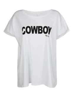 Solada T-shirt in cotone con scritta taglie forti