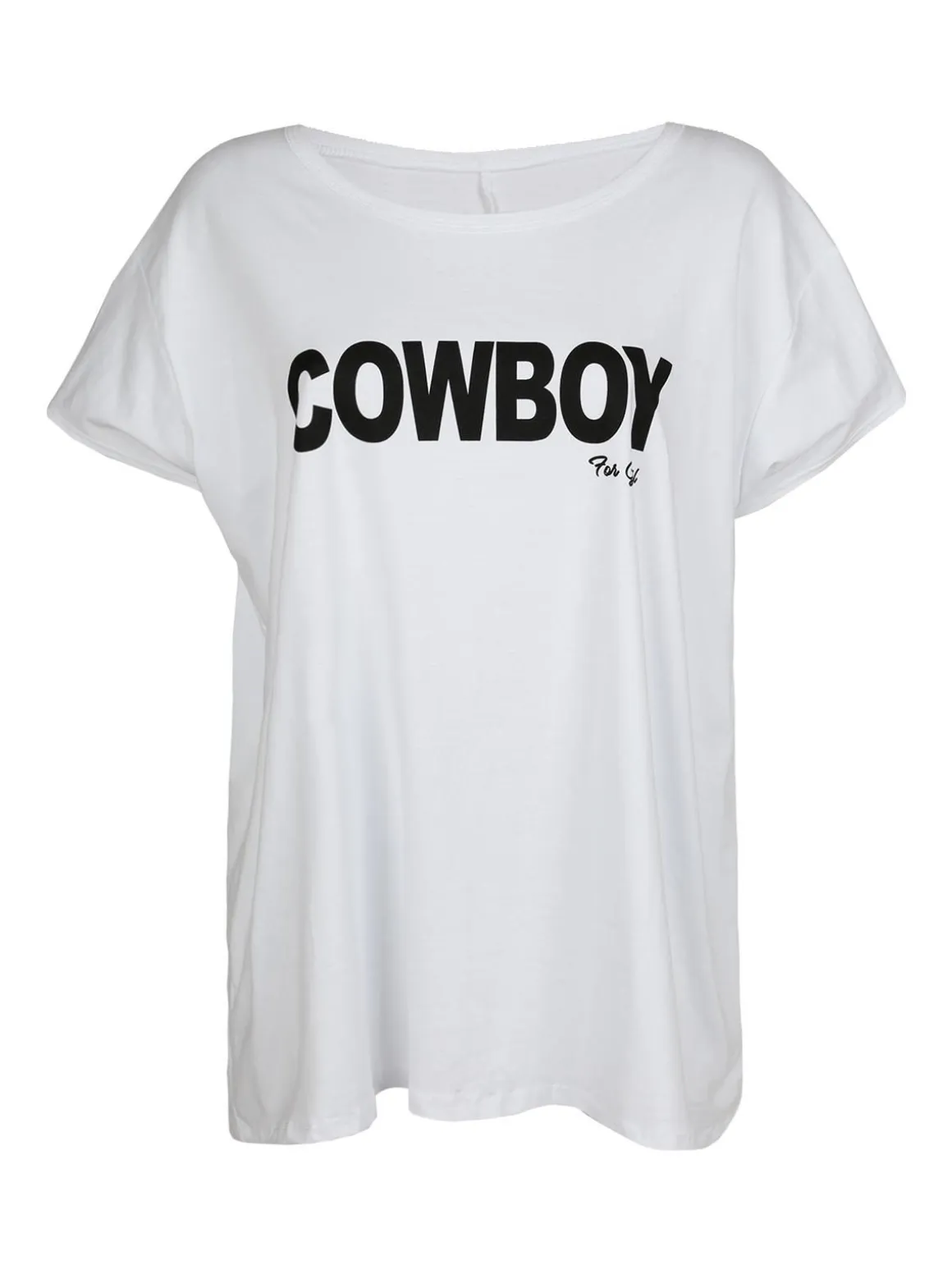 Solada T-shirt in cotone con scritta taglie forti
