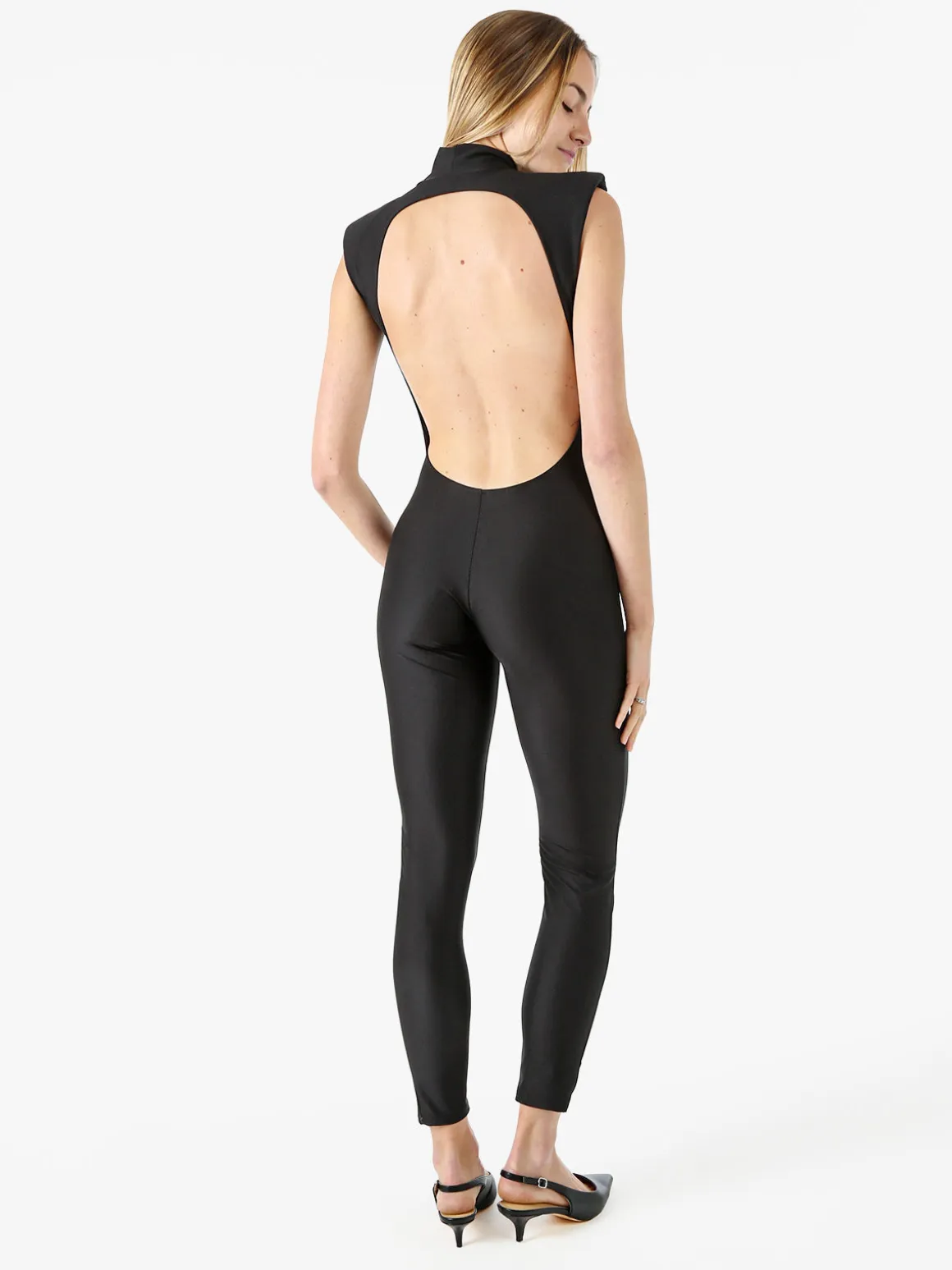 Solada Tuta jumpsuit da donna accollata con schiena scoperta - nero
