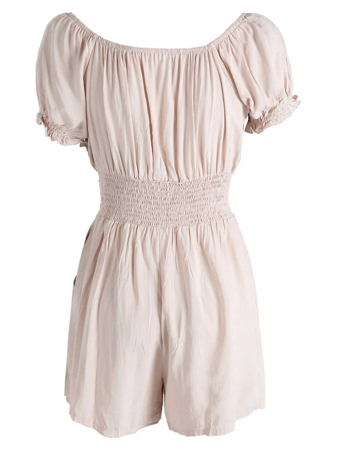 Solada Tuta jumpsuite corta da donna con scollo a barca - beige
