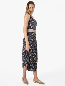 Solada Tuta jumpsuite da donna smanicata con stampe - blu scuro