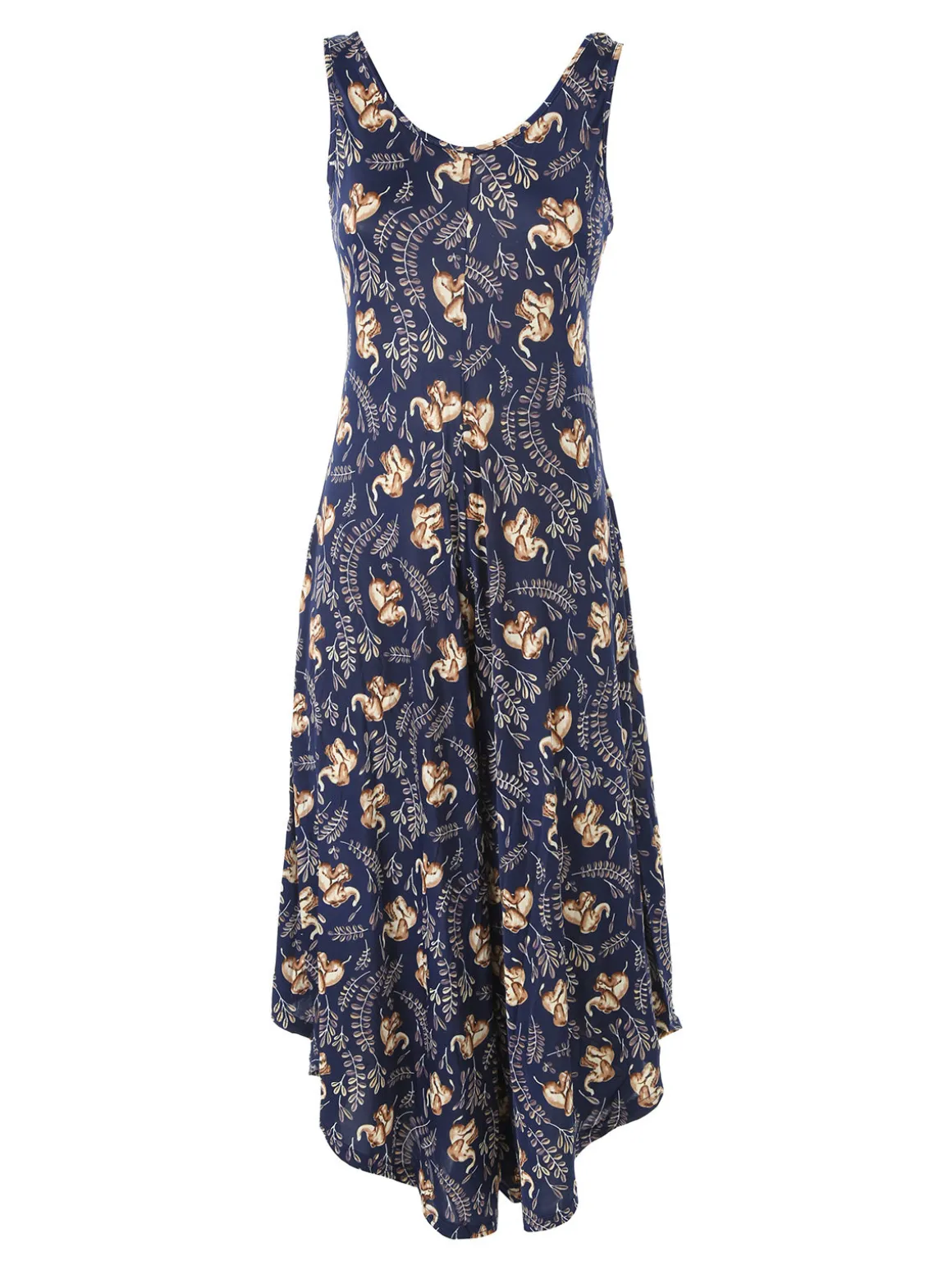 Solada Tuta jumpsuite da donna smanicata con stampe - blu scuro