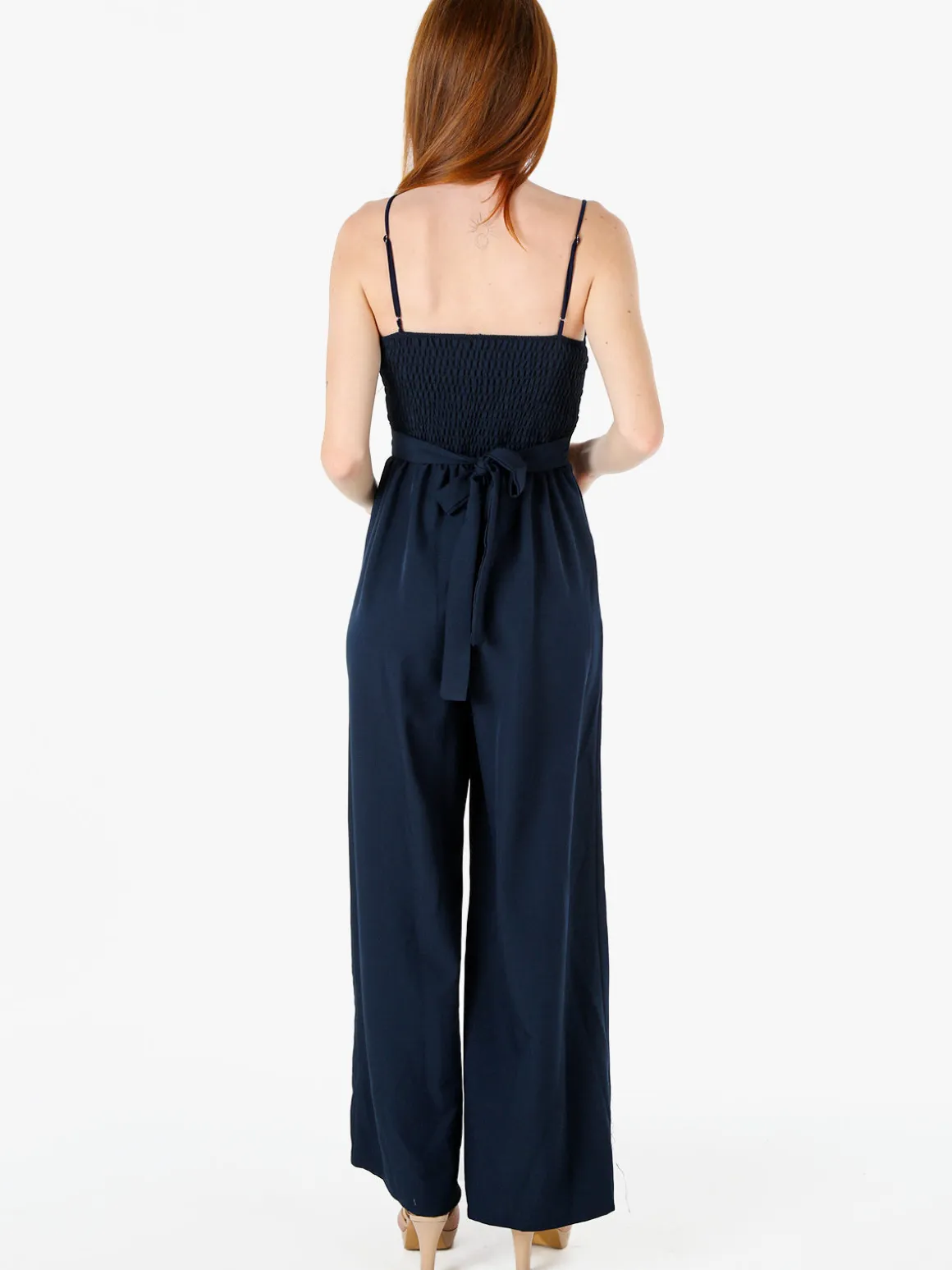 Solada Tuta jumpsuite da donna con spalline sottili e coppe imbottite - blu scuro