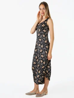 Solada Tuta jumpsuite da donna smanicata con stampe - nero