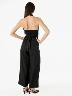 Solada Tuta jumpsuite da donna con coppe imbottite e allacciatura al collo - nero