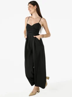 Solada Tuta jumpsuite da donna con spalline sottili e coppe imbottite - nero