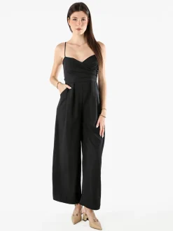 Solada Tuta jumpsuite da donna con spalline sottili e coppe imbottite - nero