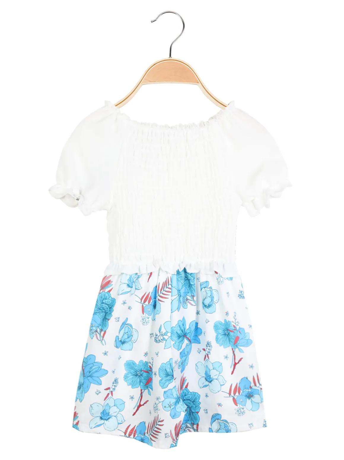Solada Tutina jumpsuit da bambina a fiori con borsetta