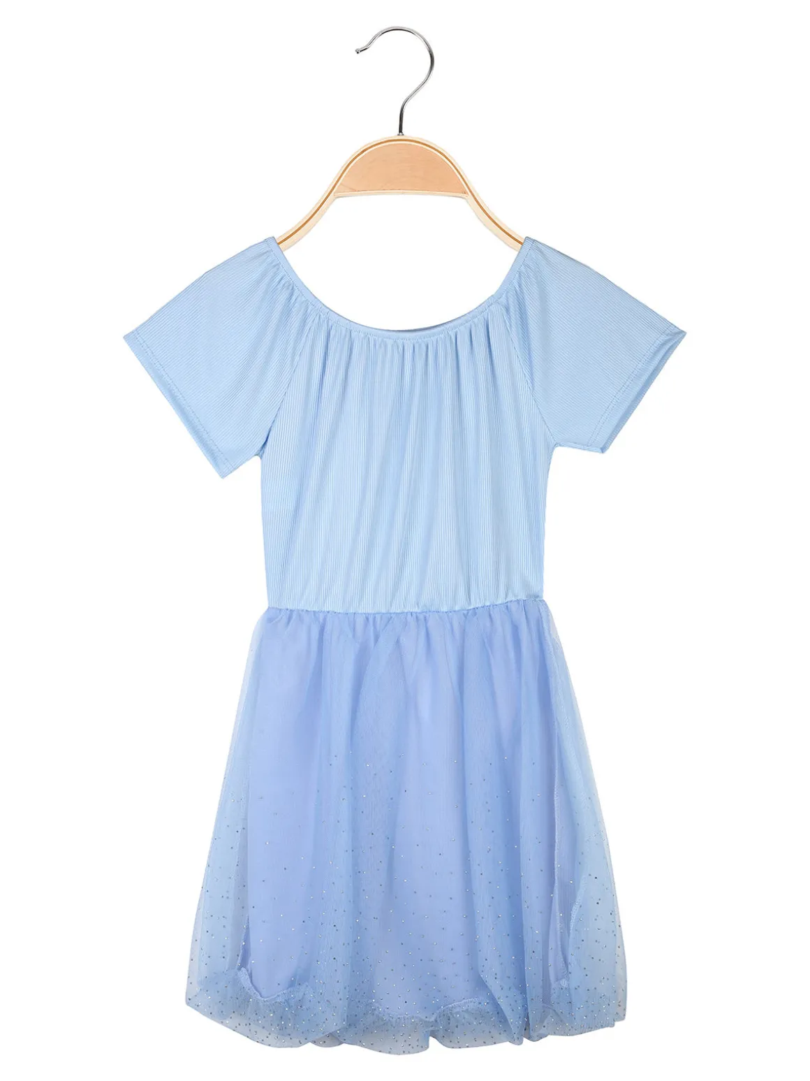 Solada Vestito da bambina a maniche corte con gonna in tulle e strass