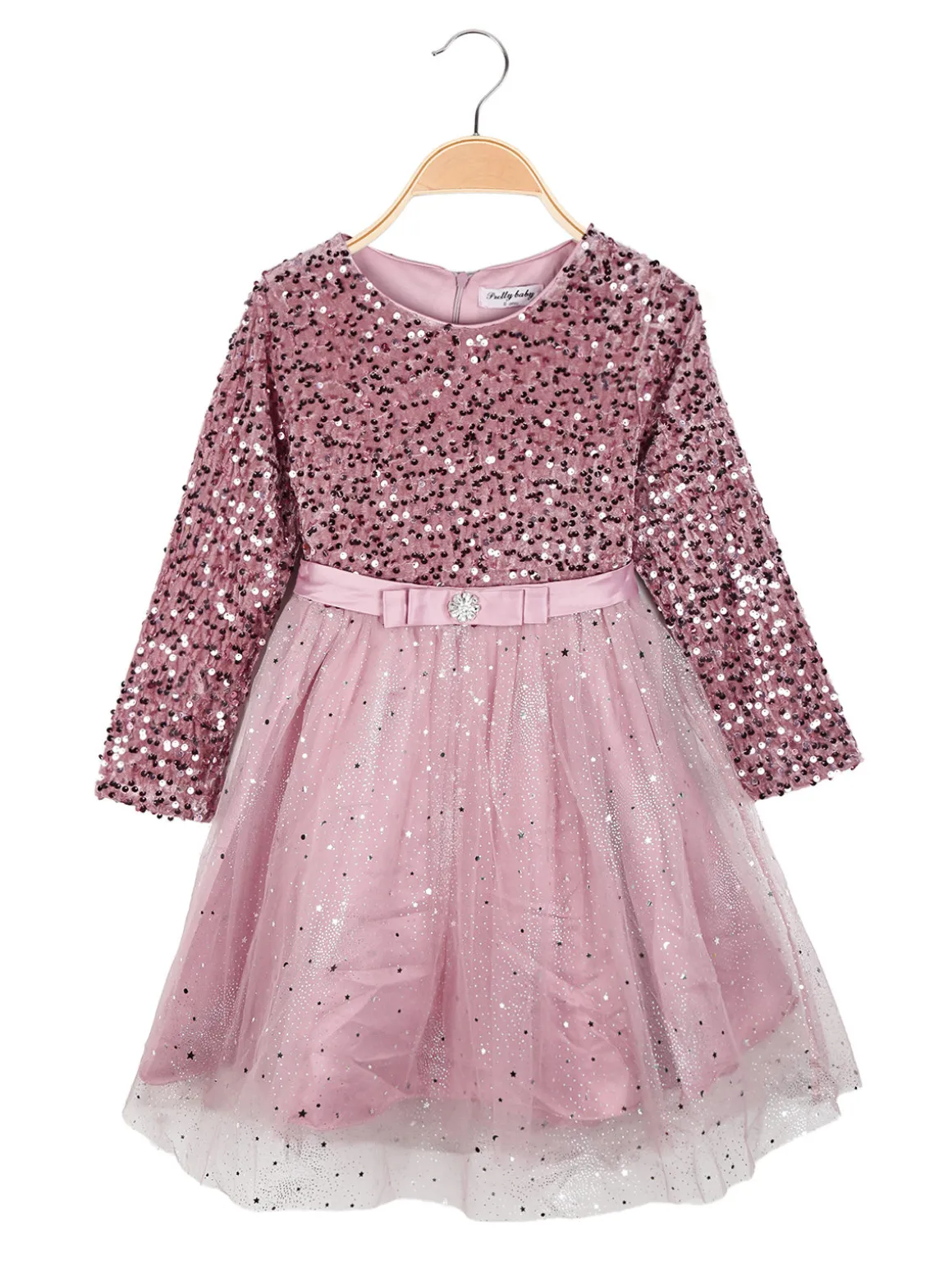 Solada Vestito da bambina elegante con paillettes e gonna in tulle
