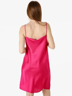 Solada Vestito da donna con spalline sottili e scollo a cascata - fucsia