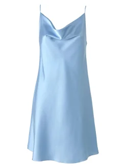 Solada Vestito da donna con spalline sottili e scollo a cascata - azzurro