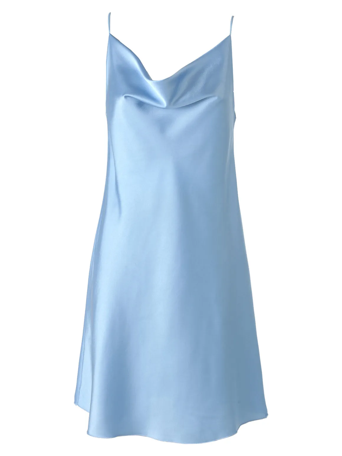 Solada Vestito da donna con spalline sottili e scollo a cascata - azzurro