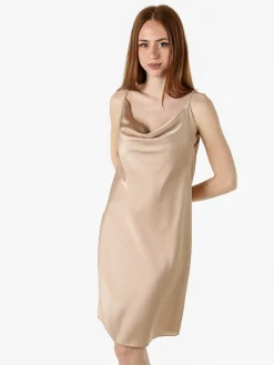 Solada Vestito da donna con spalline sottili e scollo a cascata - khaki