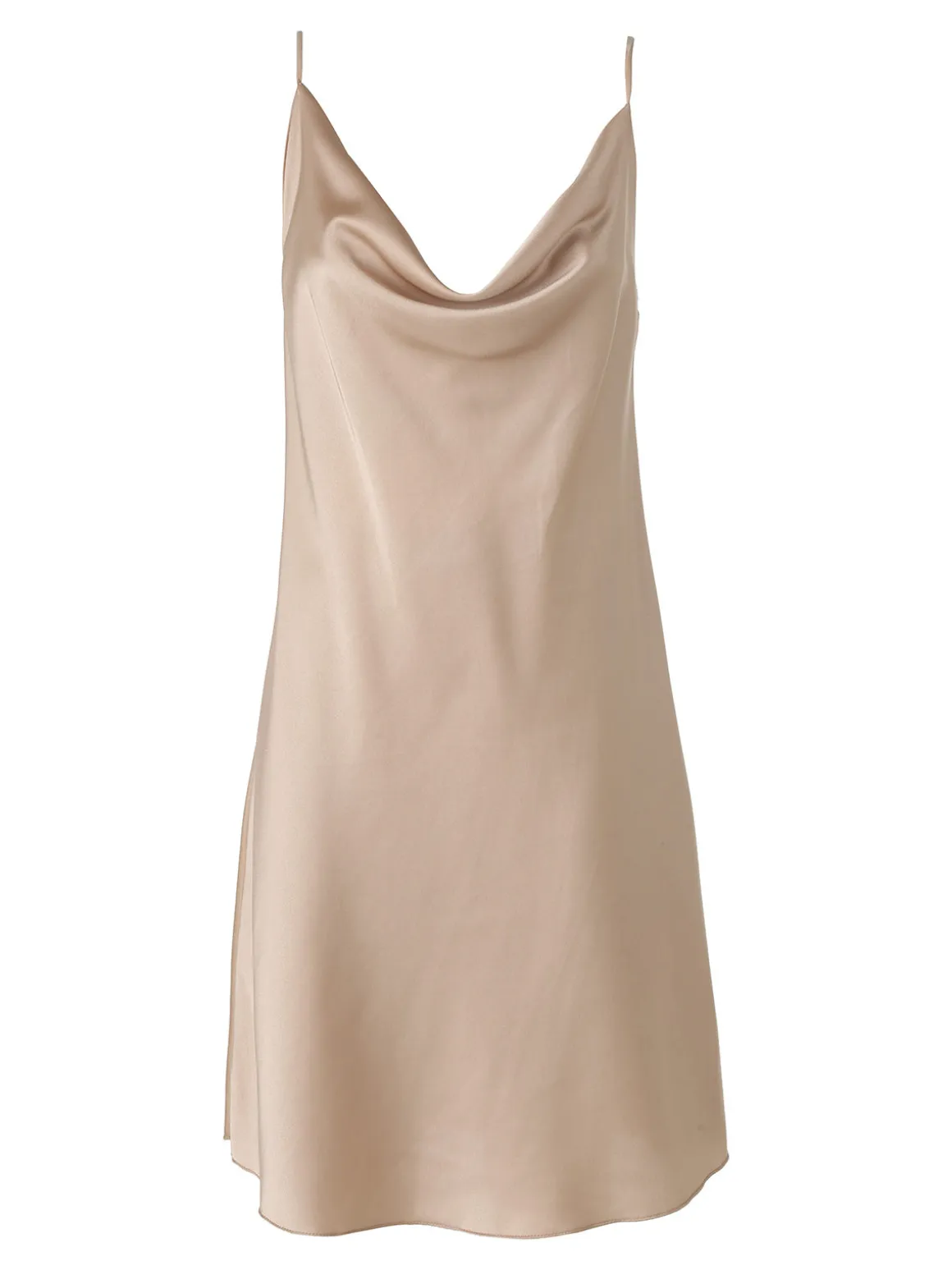 Solada Vestito da donna con spalline sottili e scollo a cascata - khaki