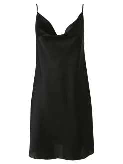 Solada Vestito da donna con spalline sottili e scollo a cascata - nero
