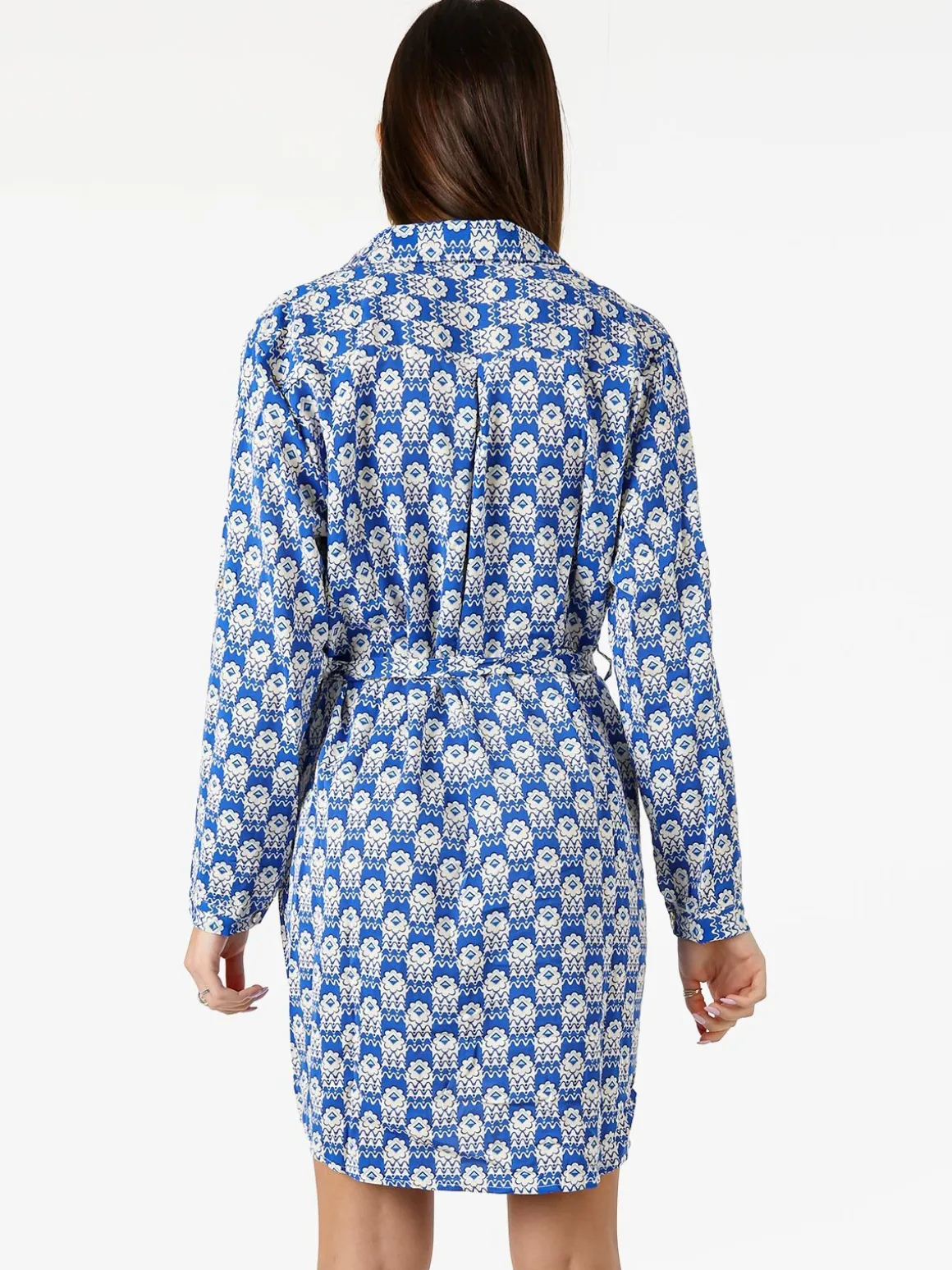 Solada Vestito donna a camicia con maniche lunghe - blu