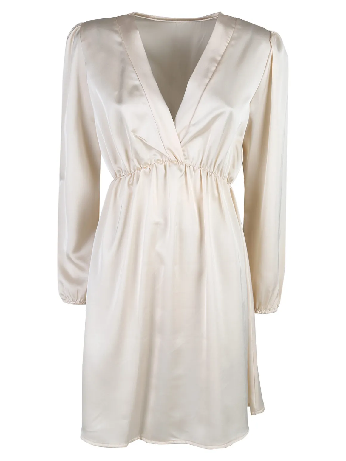 Solada Vestito donna a maniche lunghe con scollo a V - beige