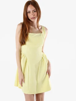 Solada Vestito donna a spalla stretta con scollo quadrato - giallo