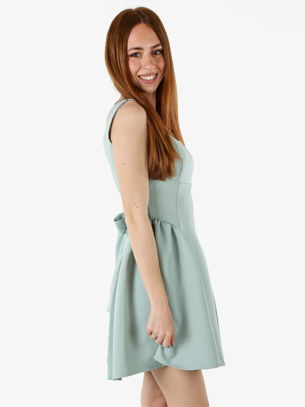 Solada Vestito donna a spalla stretta con scollo quadrato - acqua marina