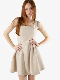 Solada Vestito donna a spalla stretta con scollo quadrato - beige