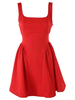 Solada Vestito donna a spalla stretta con scollo quadrato - rosso