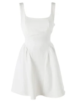 Solada Vestito donna a spalla stretta con scollo quadrato - bianco