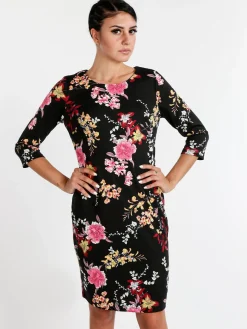 Solada Vestito donna fiorato con maniche 3/4
