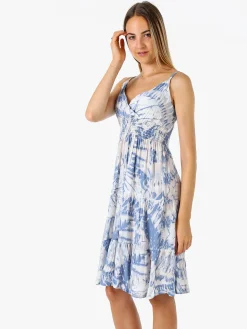 Solada Vestito donna in cotone con spalline strette - azzurro