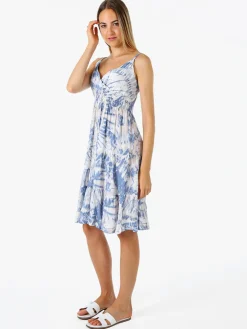 Solada Vestito donna in cotone con spalline strette - azzurro