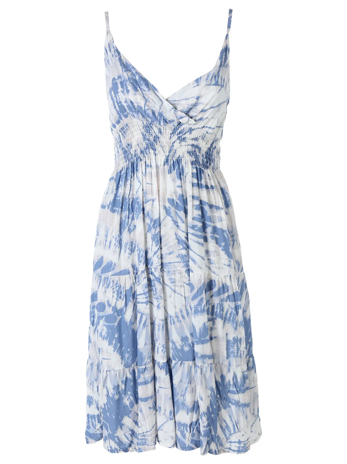 Solada Vestito donna in cotone con spalline strette - azzurro