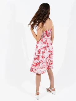 Solada Vestito donna in cotone con spalline strette - rosso