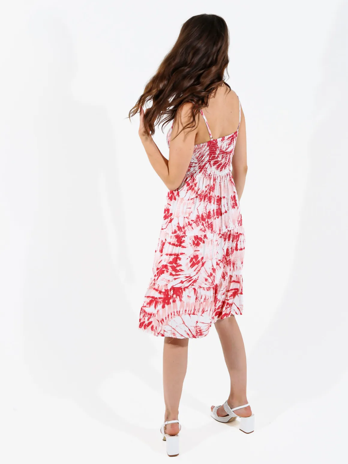 Solada Vestito donna in cotone con spalline strette - rosso