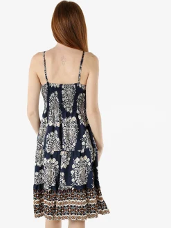 Solada Vestito donna in viscosa con spalline strette e stampe - blu
