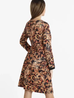 Solada Vestito donna manica lunga con stampa animalier