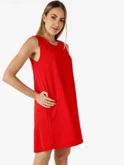 Solada Vestito donna smanicato in tinta unita - rosso
