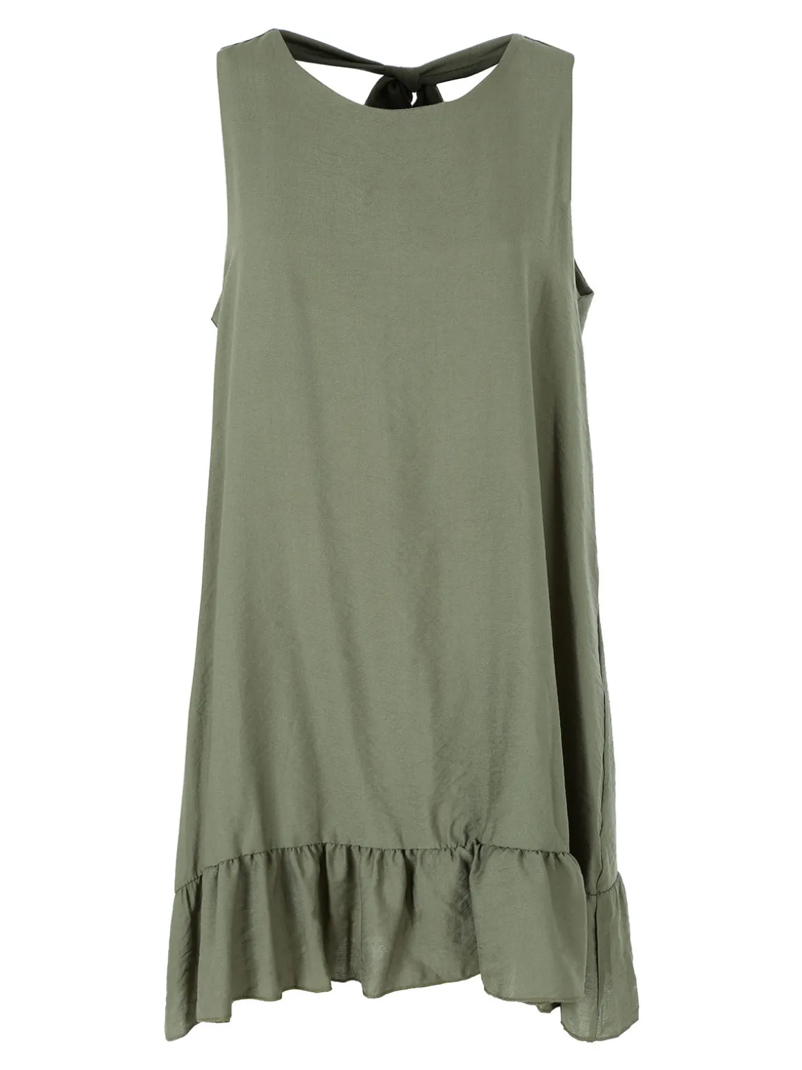 Solada Vestito donna smanicato con fiocco sul retro del collo - militare