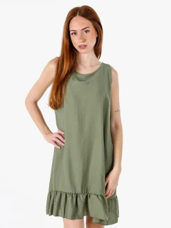 Solada Vestito donna smanicato con fiocco sul retro del collo - militare