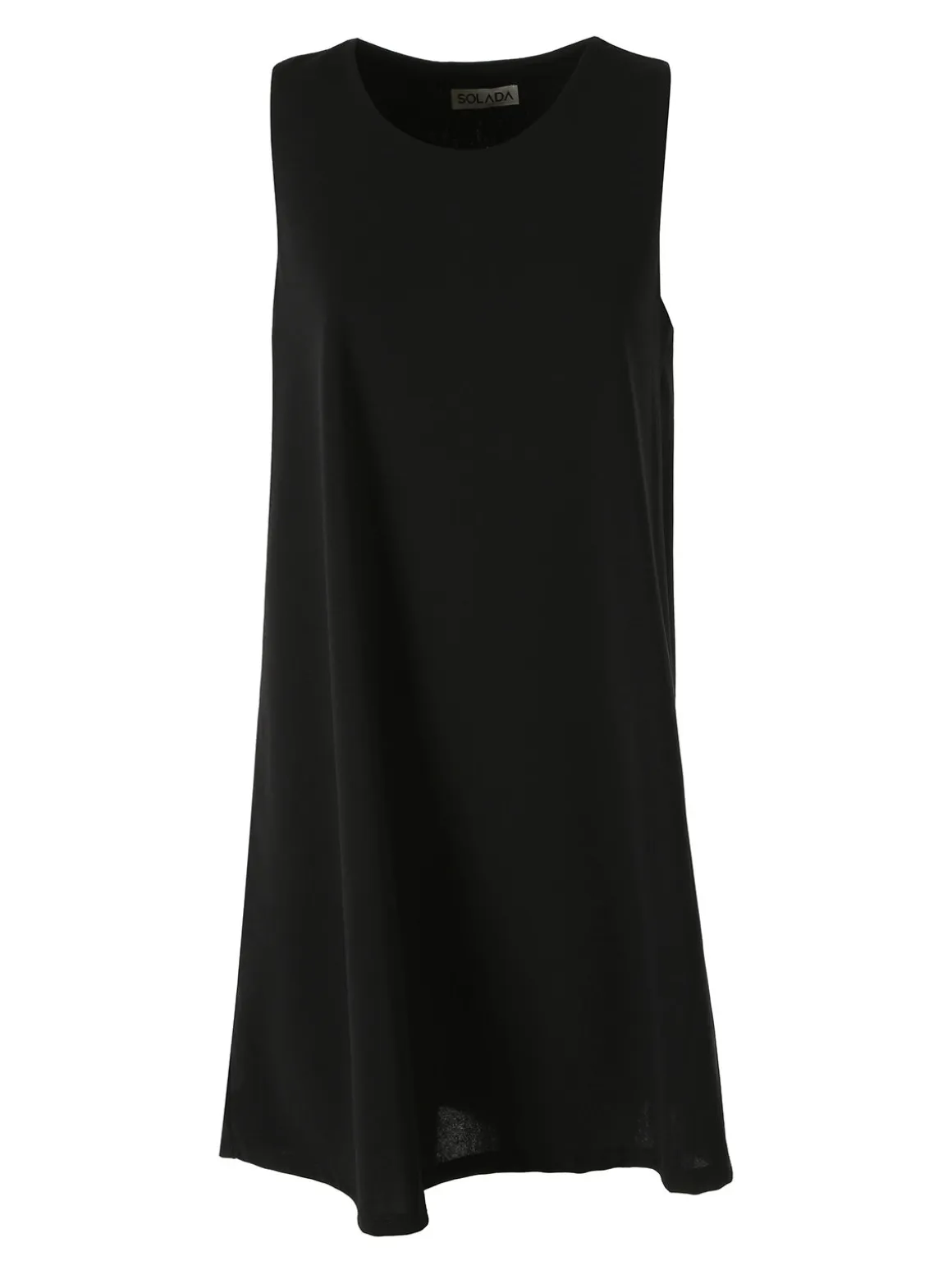 Solada Vestito donna smanicato in tinta unita - nero