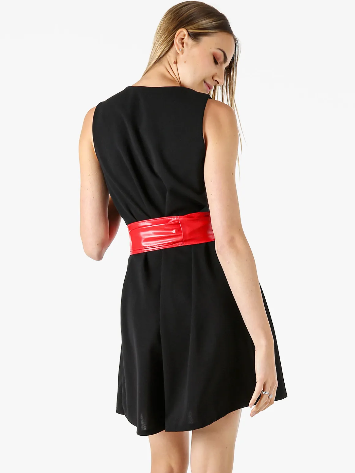 Solada Vestito donna smanicato in tinta unita - nero
