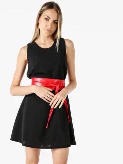Solada Vestito donna smanicato in tinta unita - nero