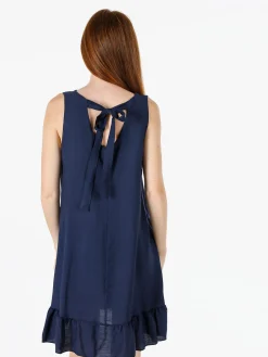 Solada Vestito donna smanicato con fiocco sul retro del collo - blu scuro