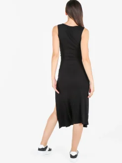 Solada Vestito donna smanicato a costine con spacco