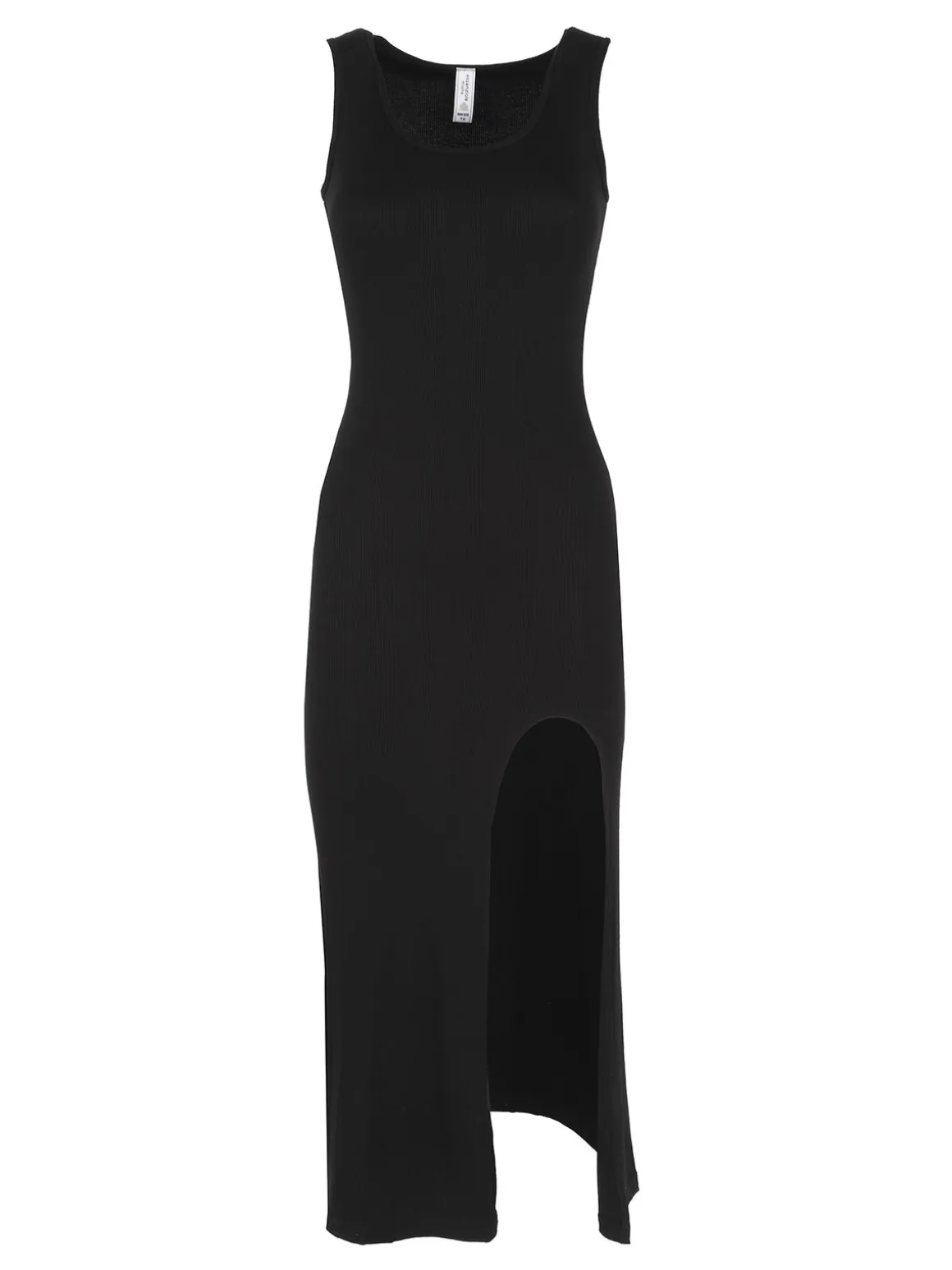 Solada Vestito donna smanicato a costine con spacco