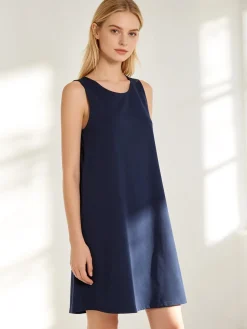 Solada Vestito donna svasato senza maniche - blu scuro