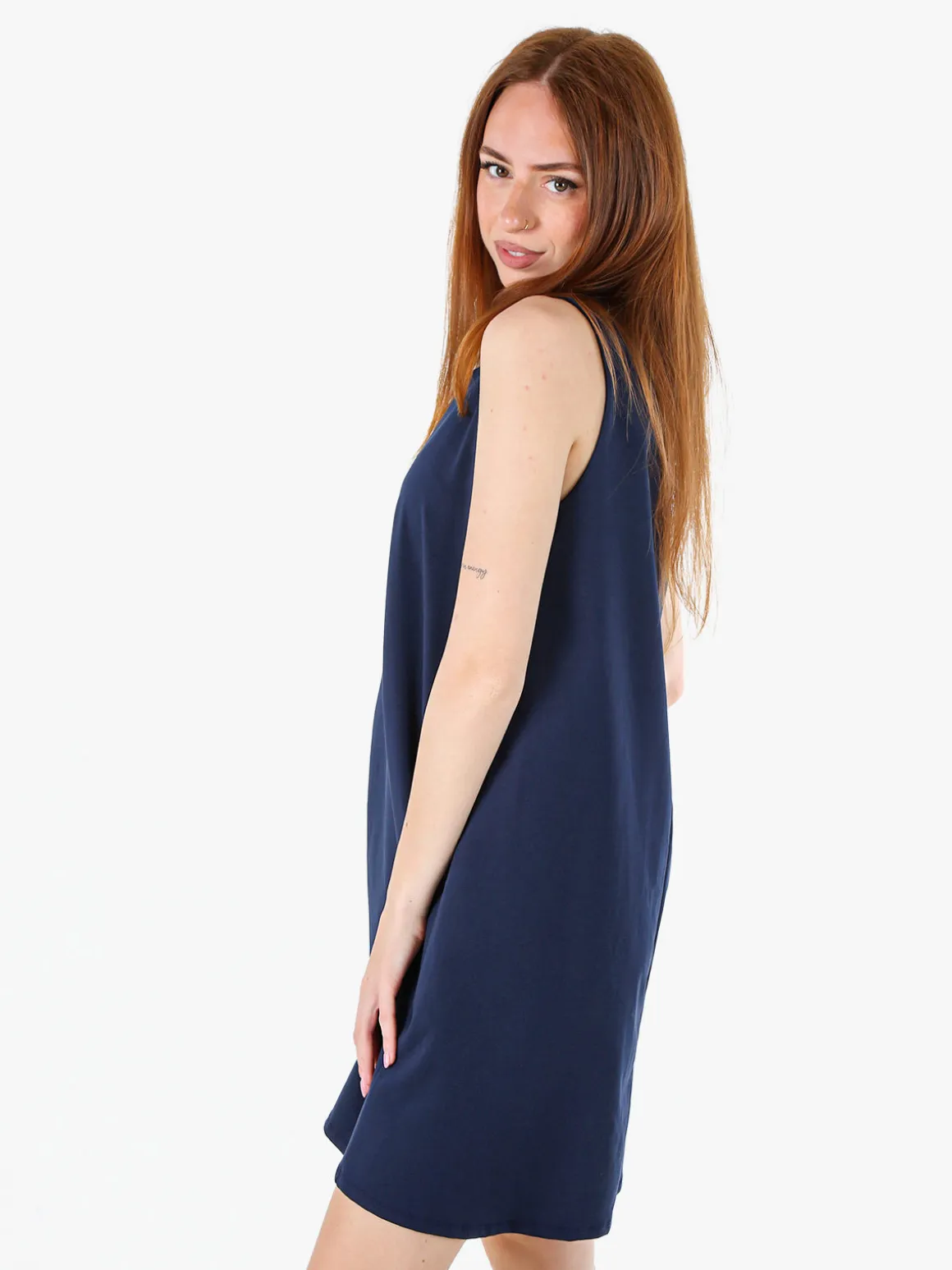 Solada Vestito donna svasato senza maniche - blu scuro